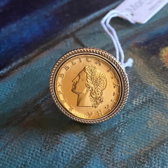925 Sterling Silver Authentic Italian Coin Ring - Picture 3 of 10